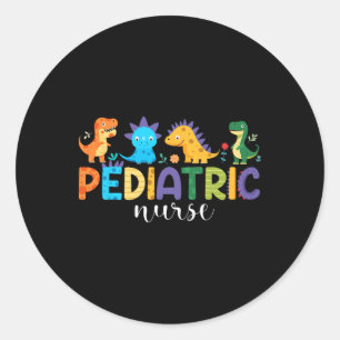 Pediatric Nurse Peds Nursing Dinosaur Waardering Ronde Sticker