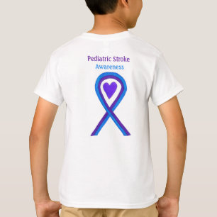 Pediatric Stroke Awareness Heart Ribbon T-shirt