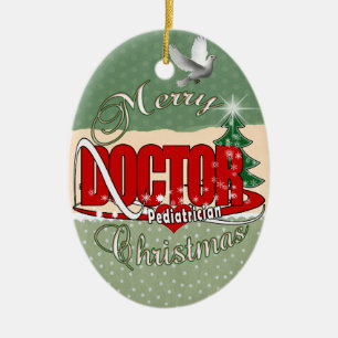 PEDIATRICIAN DOCTOR MERRY CHRISTMAS KERAMISCH ORNAMENT