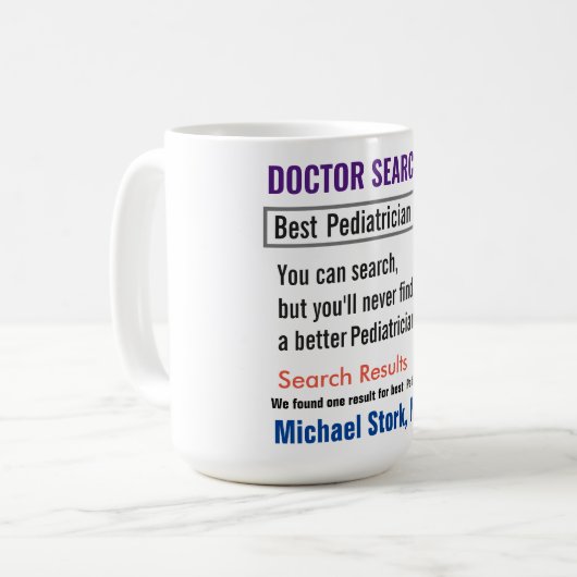 Pediatrician Funny Search Gift Mug Koffiemok (Voorkant links)