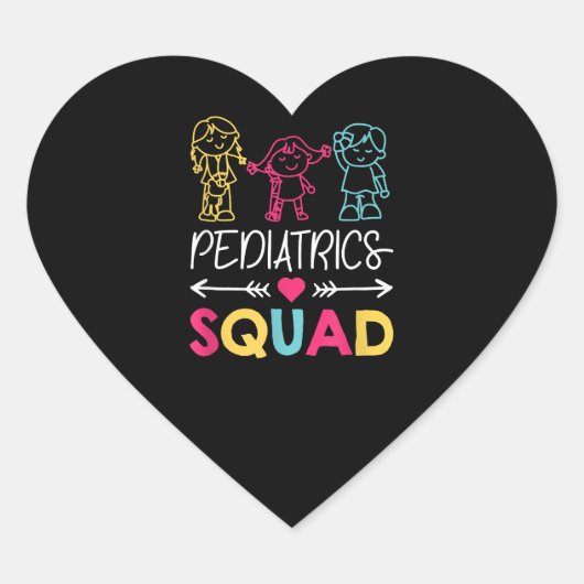 Pediatrics Squad Nurse Cute Hart Sticker (Voorkant)