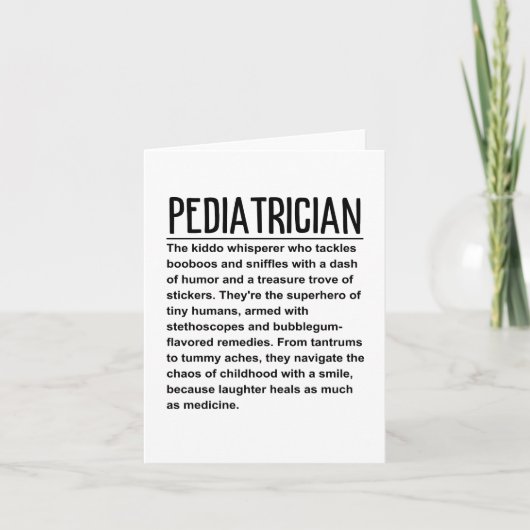 pediatricus kaart (Voorkant)