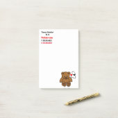Pediatrische arts - teddy- en hartstethoscoop post-it® notes (Op bureau)