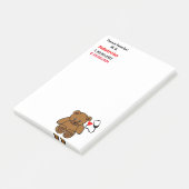 Pediatrische arts - teddy- en hartstethoscoop post-it® notes (Schuin)