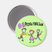 Pediatrische cadeautjes "# 1" tick People Design Magneet (Voorkant / Achterkant)
