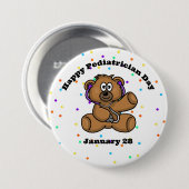 Pediatrische Dag Dr Teddy Bear Button (Voorkant /achterkant)