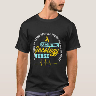 Pediatrische Oncologie Nurse RN Ribbon ECG Kankerv T-shirt