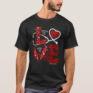 Pediatrische PEDS Verpleegbare Valentijnsdag Love  T-shirt