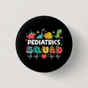 Pediatrische ploeg dinosaurus verpleegster medisch ronde button 3,2 cm