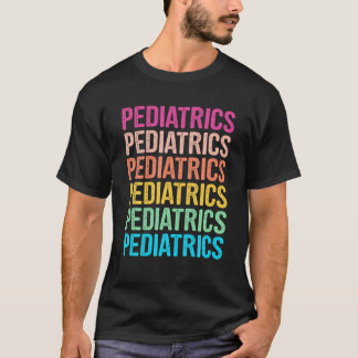 Pediatrische Retro-regenboog voor pediatricus, PED T-shirt