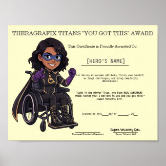 Pediatrische Therapie Superheld Motivatie Award Poster