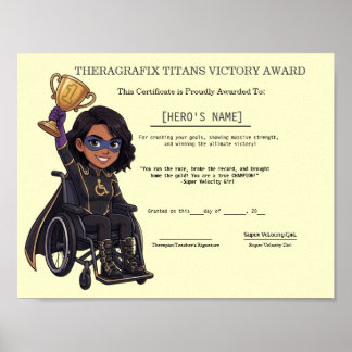 Pediatrische Therapie Superheld Trofee Afstuderen Poster