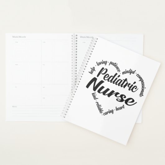 Pediatrische verpleegkundigen Word Cloud Planner (Display)