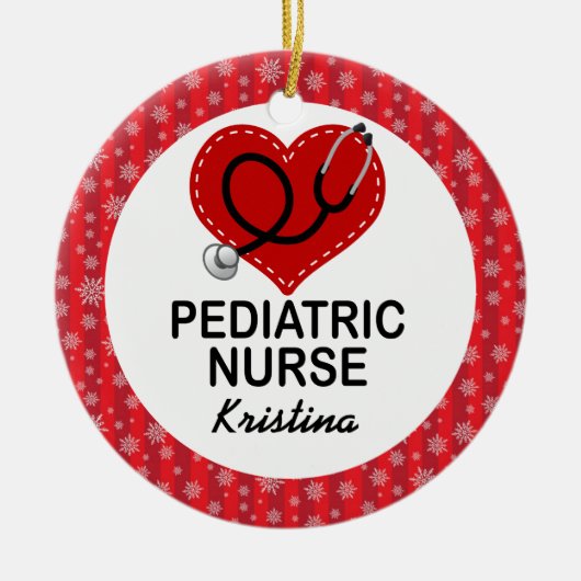 Pediatrische verpleegster Aangepaste Gift Ornament (Voorkant)