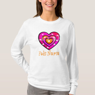 Pediatrische verpleegster Artsy Blue Heart Hoodie T-shirt