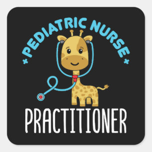 Pediatrische verpleegster vierkante sticker