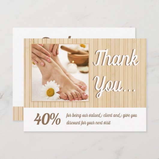Pedicure Nagel Pedicure Bamboe Strepen Dank U Briefkaart (Voorkant / Achterkant)