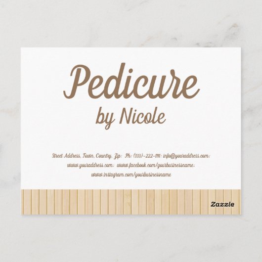 Pedicure Nagel Pedicure Bamboe Strepen Dank U Briefkaart (Achterkant)