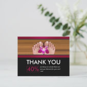 Pedicure Nagelsalon Bedankt Coupon Briefkaart (Staand voorkant)