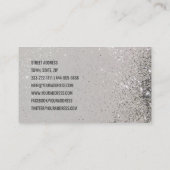 Pedicure Nail Design Grijze Glitter Dusts Visitekaartje (Achterkant)