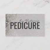 Pedicure Nail Design Grijze Glitter Dusts Visitekaartje (Voorkant)