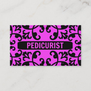 Pedicurist Hot Pink Damask Visitekaartje