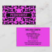 Pedicurist Hot rose Damask Carte de visite (Devant / Derrière)