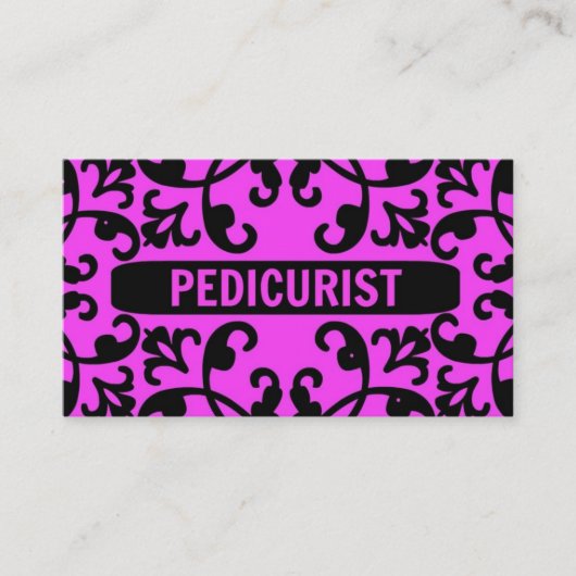 Pedicurist Hot rose Damask Carte de visite (Devant)