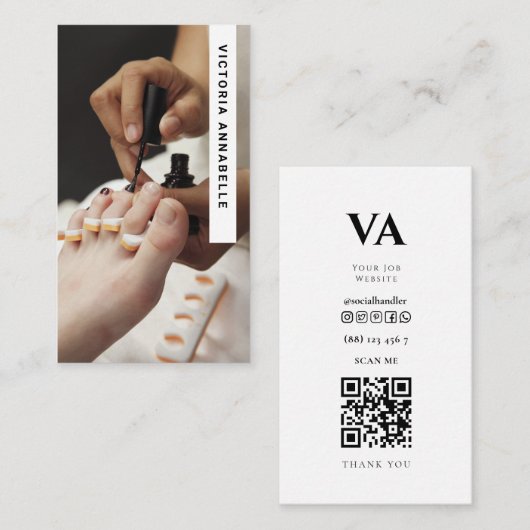 Pedicurist & Manicurist QR Code Carte de visite (Devant / Derrière)