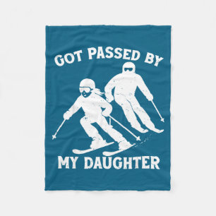 Pedo door mijn dochter Funny Skiing Vader Skireis Fleece Deken