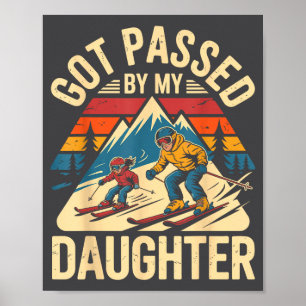 Pedo kreeg van mijn dochter Funny Ski Vader Retro Poster