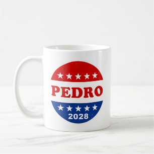 Pedro 2028 Rood Wit Blauw Retro Button Koffiemok