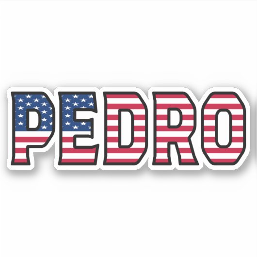Pedro Nom Prénom USA Sticker Stickerset (Devant)