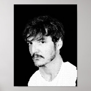 Pedro Pascal halve Tone Art Poster