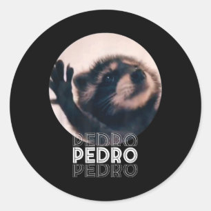 Pedro Racoon Dans Populaire Internet Meme Mapache Ronde Sticker