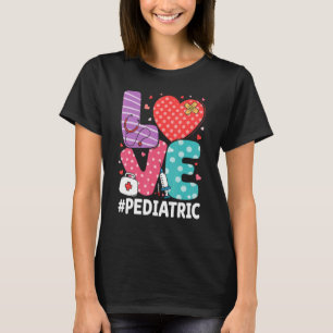 Peds Neurse Heart Stethoscoop Pediatrische verplee T-shirt