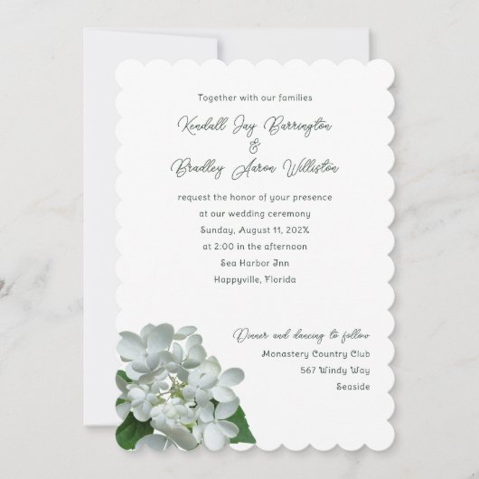 Pee Gee White Mariage cérémonie Invitations (Devant)