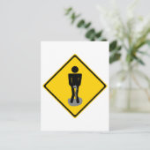 Pee Pants Road Sign. Briefkaart (Staand voorkant)
