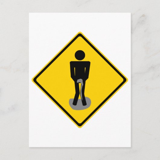 Pee Pants Road Sign. Briefkaart (Voorkant)