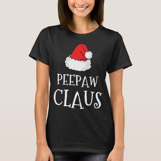 Pee-paw Claus Kerst Pet Groep Bijpassende pyjama T-shirt (Voorkant)