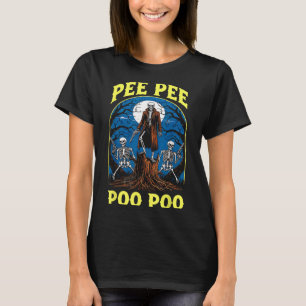 Pee Pee Poo Poo Cursed Gen Z Meme Funny Skeleton W T-shirt