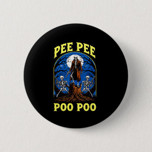 Pee Pee Poo Poo Grappig Skelet Halloween Ronde Button 5,7 Cm
