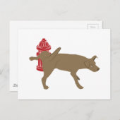 Peeing Dog Briefkaart (Voorkant / Achterkant)