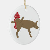 Peeing Dog Keramisch Ornament (Rechts)