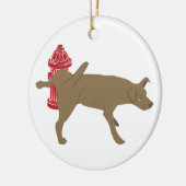 Peeing Dog Keramisch Ornament (Links)