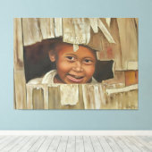 Peek-A-Boo Boy Canvas (Insitu (Houten vloer))