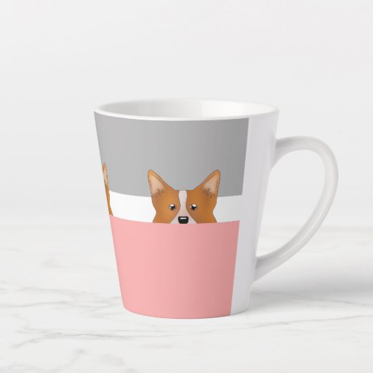 "Peek a Boo" Corgi Dog | Latte Mok (Rechts)