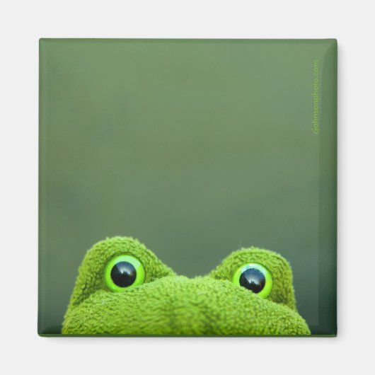 Peek-a-Boo Frog | Vierkante magneet ontwerp (Voorkant)