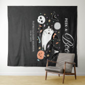 Peek-A-Boo Ghost Halloween Baby shower Backdrop Wandkleed (In Situ (horizontaal))