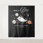 Peek-A-Boo Ghost Halloween Baby shower Backdrop Wandkleed (Voorkant)